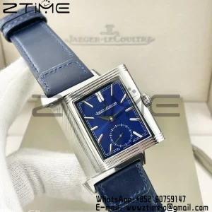 Master Reverso Tribute Small Seconds 3988482 SS MGF 1:1 Best Version Blue Dial on Blue Leather Strap A854A - Super Clone Watch | 1:1 Best Version