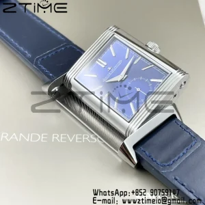 Master Reverso Tribute Small Seconds 3988482 SS MGF 1:1 Best Version Blue Dial on Blue Leather Strap A854A - Super Clone Watch | 1:1 Best Version