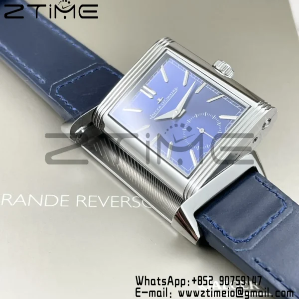 Master Reverso Tribute Small Seconds 3988482 SS MGF 1:1 Best Version Blue Dial on Blue Leather Strap A854A - Super Clone Watch | 1:1 Best Version