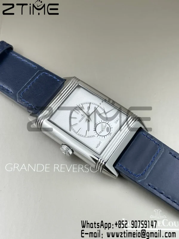 Master Reverso Tribute Small Seconds 3988482 SS MGF 1:1 Best Version Blue Dial on Blue Leather Strap A854A - Super Clone Watch | 1:1 Best Version