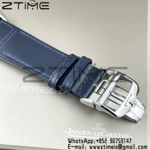 Master Reverso Tribute Small Seconds 3988482 SS MGF 1:1 Best Version Blue Dial on Blue Leather Strap A854A - Super Clone Watch | 1:1 Best Version
