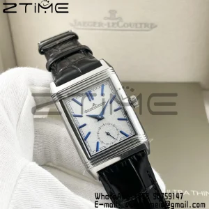 Master Reverso Tribute Small Seconds 3988482 SS MGF 1:1 Best Version White Dial on Black Leather Strap A854A - Super Clone Watch | 1:1 Best Version