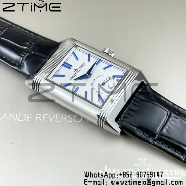Master Reverso Tribute Small Seconds 3988482 SS MGF 1:1 Best Version White Dial on Black Leather Strap A854A - Super Clone Watch | 1:1 Best Version