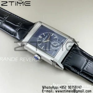 Master Reverso Tribute Small Seconds 3988482 SS MGF 1:1 Best Version White Dial on Black Leather Strap A854A - Super Clone Watch | 1:1 Best Version