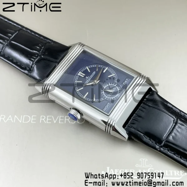 Master Reverso Tribute Small Seconds 3988482 SS MGF 1:1 Best Version White Dial on Black Leather Strap A854A - Super Clone Watch | 1:1 Best Version