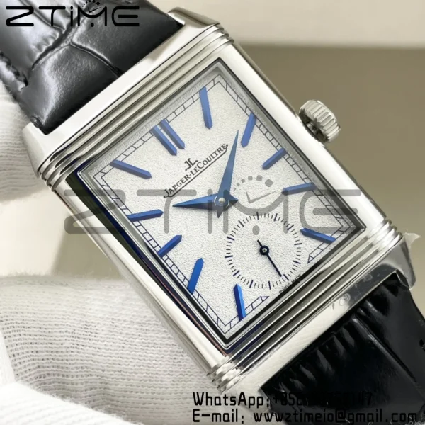 Master Reverso Tribute Small Seconds 3988482 SS MGF 1:1 Best Version White Dial on Black Leather Strap A854A - Super Clone Watch | 1:1 Best Version