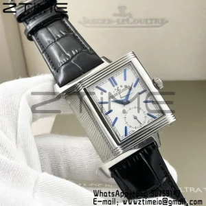 Master Reverso Tribute Small Seconds 3988482 SS MGF 1:1 Best Version White Dial on Black Leather Strap A854A - Super Clone Watch | 1:1 Best Version