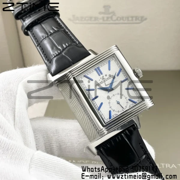 Master Reverso Tribute Small Seconds 3988482 SS MGF 1:1 Best Version White Dial on Black Leather Strap A854A - Super Clone Watch | 1:1 Best Version
