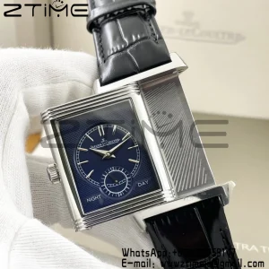 Master Reverso Tribute Small Seconds 3988482 SS MGF 1:1 Best Version White Dial on Black Leather Strap A854A - Super Clone Watch | 1:1 Best Version