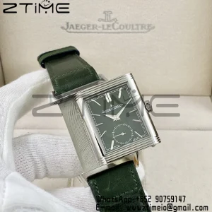 Master Reverso Tribute Small Seconds SS MGF 1:1 Best Version Green Dial on Green Leather Strap A854A - Super Clone Watch | 1:1 Best Version