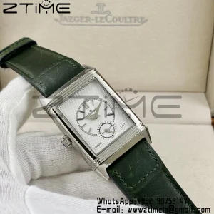 Master Reverso Tribute Small Seconds SS MGF 1:1 Best Version Green Dial on Green Leather Strap A854A - Super Clone Watch | 1:1 Best Version