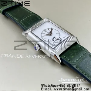 Master Reverso Tribute Small Seconds SS MGF 1:1 Best Version Green Dial on Green Leather Strap A854A - Super Clone Watch | 1:1 Best Version