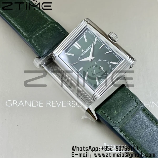 Master Reverso Tribute Small Seconds SS MGF 1:1 Best Version Green Dial on Green Leather Strap A854A - Super Clone Watch | 1:1 Best Version