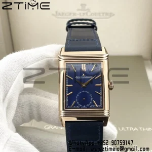 Master Reverso Tribute Small Seconds RG MGF 1:1 Best Version Blue Dial on Blue Leather Strap A854A - Super Clone Watch | 1:1 Best Version