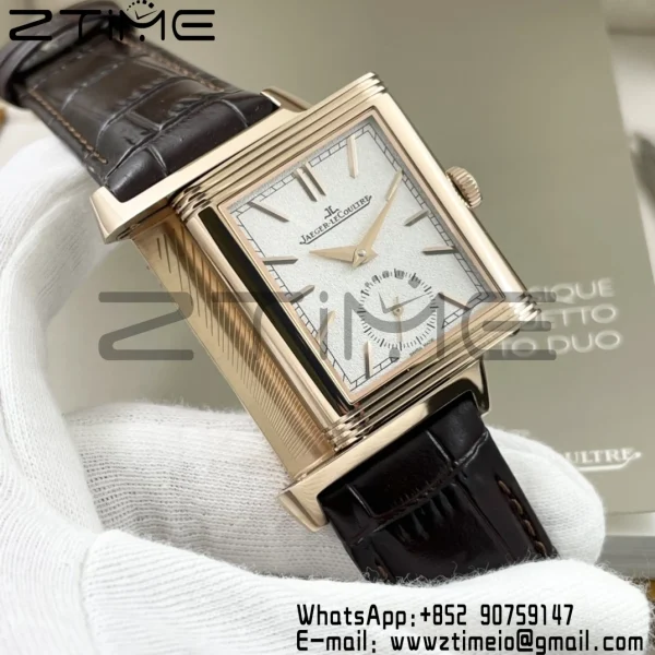 Master Reverso Tribute Small Seconds RG MGF 1:1 Best Version White Dial on Brown Leather Strap A854A - Super Clone Watch | 1:1 Best Version