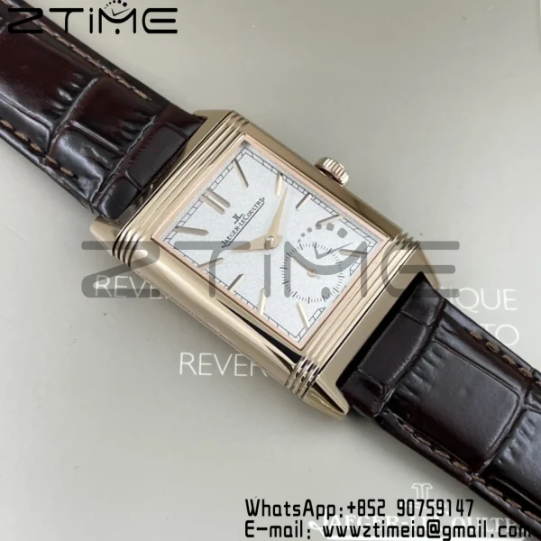 Master Reverso Tribute Small Seconds RG MGF 1:1 Best Version White Dial on Brown Leather Strap A854A - Super Clone Watch | 1:1 Best Version