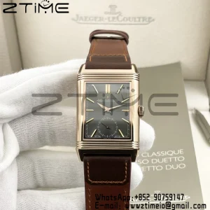 Master Reverso Tribute Small Seconds RG MGF 1:1 Best Version Gray Dial on Brown Leather Strap A854A - Super Clone Watch | 1:1 Best Version