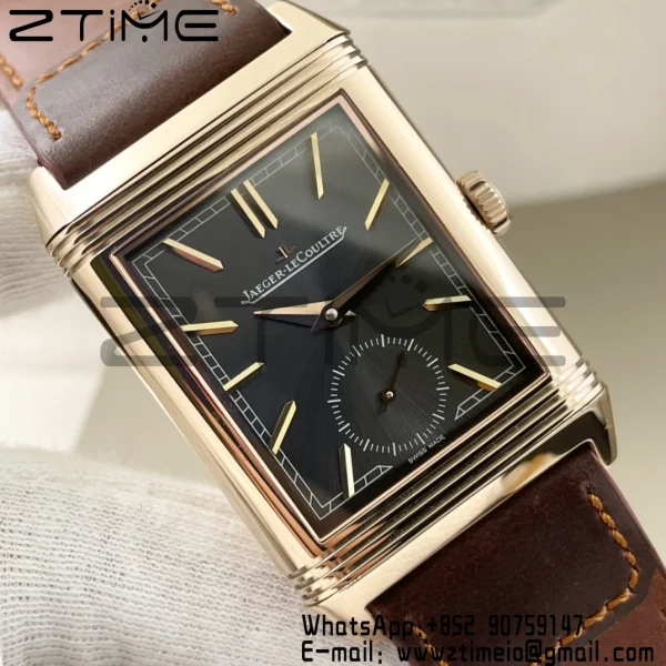 Master Reverso Tribute Small Seconds RG MGF 1:1 Best Version Gray Dial on Brown Leather Strap A854A - Super Clone Watch | 1:1 Best Version