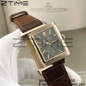 Master Reverso Tribute Small Seconds RG MGF 1:1 Best Version Gray Dial on Brown Leather Strap A854A - Super Clone Watch | 1:1 Best Version