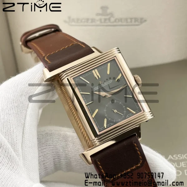 Master Reverso Tribute Small Seconds RG MGF 1:1 Best Version Gray Dial on Brown Leather Strap A854A - Super Clone Watch | 1:1 Best Version