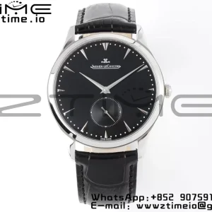 Master Ultra Thin Small Second 1358420 SS ZF 1:1 Best Edition Black Dial on Black Leather Strap A896 - Super Clone Watch | 1:1 Best Version