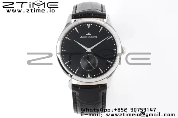 Master Ultra Thin Small Second 1358420 SS ZF 1:1 Best Edition Black Dial on Black Leather Strap A896 - Super Clone Watch | 1:1 Best Version