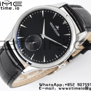 Master Ultra Thin Small Second 1358420 SS ZF 1:1 Best Edition Black Dial on Black Leather Strap A896 - Super Clone Watch | 1:1 Best Version