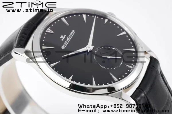 Master Ultra Thin Small Second 1358420 SS ZF 1:1 Best Edition Black Dial on Black Leather Strap A896 - Super Clone Watch | 1:1 Best Version