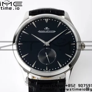 Master Ultra Thin Small Second 1358420 SS ZF 1:1 Best Edition Black Dial on Black Leather Strap A896 - Super Clone Watch | 1:1 Best Version