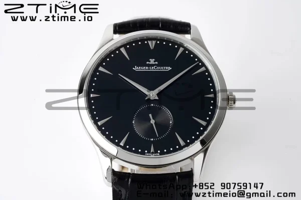 Master Ultra Thin Small Second 1358420 SS ZF 1:1 Best Edition Black Dial on Black Leather Strap A896 - Super Clone Watch | 1:1 Best Version