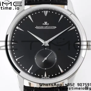 Master Ultra Thin Small Second 1358420 SS ZF 1:1 Best Edition Black Dial on Black Leather Strap A896 - Super Clone Watch | 1:1 Best Version