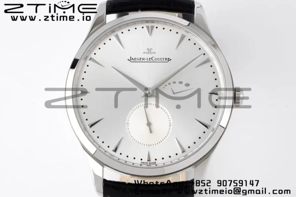 Master Ultra Thin Small Second 1358420 SS ZF 1:1 Best Edition Silver Dial on Black Leather Strap A896 - Super Clone Watch | 1:1 Best Version