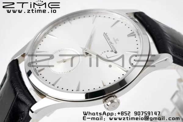 Master Ultra Thin Small Second 1358420 SS ZF 1:1 Best Edition Silver Dial on Black Leather Strap A896 - Super Clone Watch | 1:1 Best Version