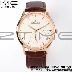 Master Ultra Thin Small Second 1352520 RG ZF 1:1 Best Edition White Dial on Brown Leather Strap A896 - Super Clone Watch | 1:1 Best Version