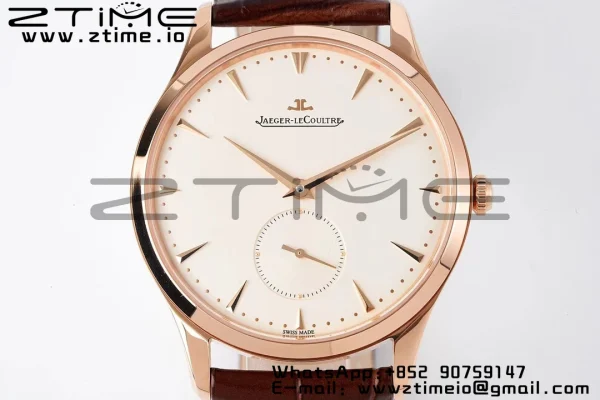 Master Ultra Thin Small Second 1352520 RG ZF 1:1 Best Edition Cadran blanc sur bracelet cuir marron A896 - Super Clone Watch | 1:1 Best Version