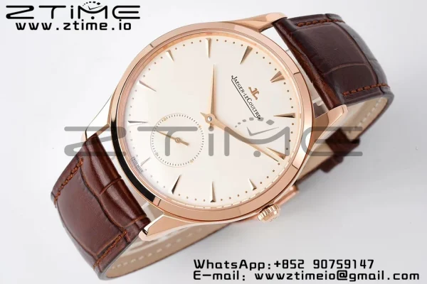 Master Ultra Thin Small Second 1352520 RG ZF 1:1 Best Edition Cadran blanc sur bracelet cuir marron A896 - Super Clone Watch | 1:1 Best Version