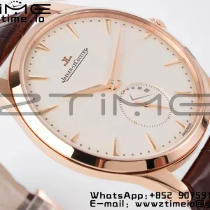 Master Ultra Thin Small Second 1352520 RG ZF 1:1 Best Edition Cadran blanc sur bracelet cuir marron A896 - Super Clone Watch | 1:1 Best Version