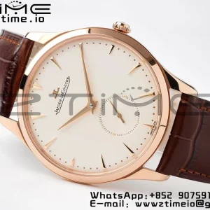 Master Ultra Thin Small Second 1352520 RG ZF 1:1 Best Edition Cadran blanc sur bracelet cuir marron A896 - Super Clone Watch | 1:1 Best Version