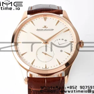 Master Ultra Thin Small Second 1352520 RG ZF 1:1 Best Edition Cadran blanc sur bracelet cuir marron A896 - Super Clone Watch | 1:1 Best Version