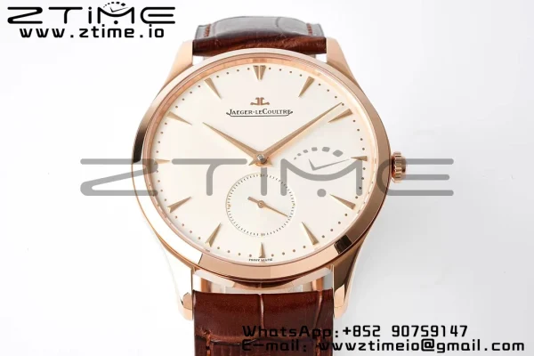 Master Ultra Thin Small Second 1352520 RG ZF 1:1 Best Edition Cadran blanc sur bracelet cuir marron A896 - Super Clone Watch | 1:1 Best Version