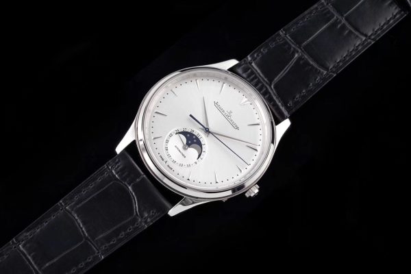 Master Ultra Thin Moon 1368420 SS AZF 1:1 Best Edition Silver Dial on Black Leather Strap A925 - Super Clone Watch | 1:1 Best Version