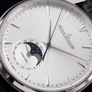 Master Ultra Thin Moon 1368420 SS AZF 1:1 Best Edition Silver Dial on Black Leather Strap A925 - Super Clone Watch | 1:1 Best Version