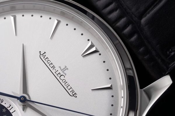 Master Ultra Thin Moon 1368420 SS AZF 1:1 Best Edition Silver Dial on Black Leather Strap A925 - Super Clone Watch | 1:1 Best Version