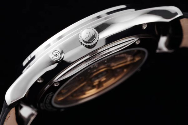 Master Ultra Thin Moon 1368420 SS AZF 1:1 Best Edition Silver Dial on Black Leather Strap A925 - Super Clone Watch | 1:1 Best Version