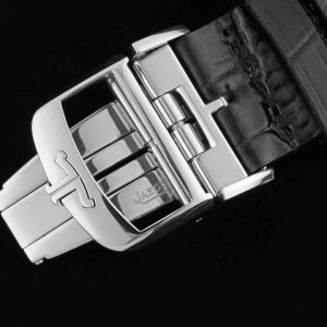 Master Ultra Thin Moon 1368420 SS AZF 1:1 Best Edition Silver Dial on Black Leather Strap A925 - Super Clone Watch | 1:1 Best Version