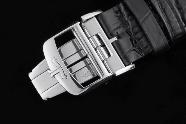 Master Ultra Thin Moon 1368420 SS AZF 1:1 Best Edition Silver Dial on Black Leather Strap A925 - Super Clone Watch | 1:1 Best Version
