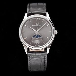 Master Ultra Thin Moon 1363540 SS AZF 1:1 Best Edition Gray Dial on Black Leather Strap A925 - Super Clone Watch | 1:1 Best Version