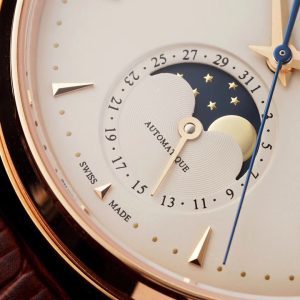 Master Ultra Thin Moon 1362520 RG AZF 1:1 Best Edition Weißes Zifferblatt auf braunem Lederarmband A925 - Super Clone Watch | 1:1 Best Version