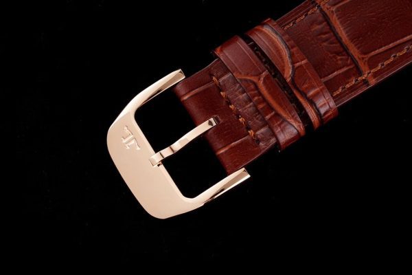 Master Ultra Thin Moon 1362520 RG AZF 1:1 Best Edition Weißes Zifferblatt auf braunem Lederarmband A925 - Super Clone Watch | 1:1 Best Version