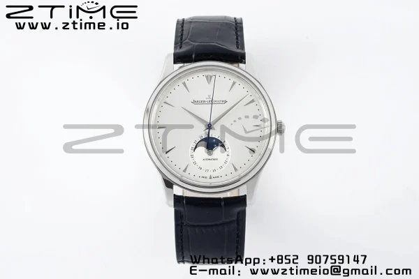 Master Ultra Thin Moon 1368420 SS ZF 1:1 Best Edition White Dial on Black Leather Strap SA925 Super Clone V2 - Super Clone Watch | 1:1 Best Version